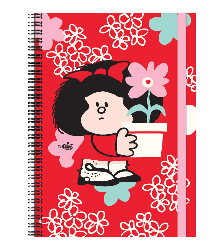 Cuaderno A5 Mafalda flores