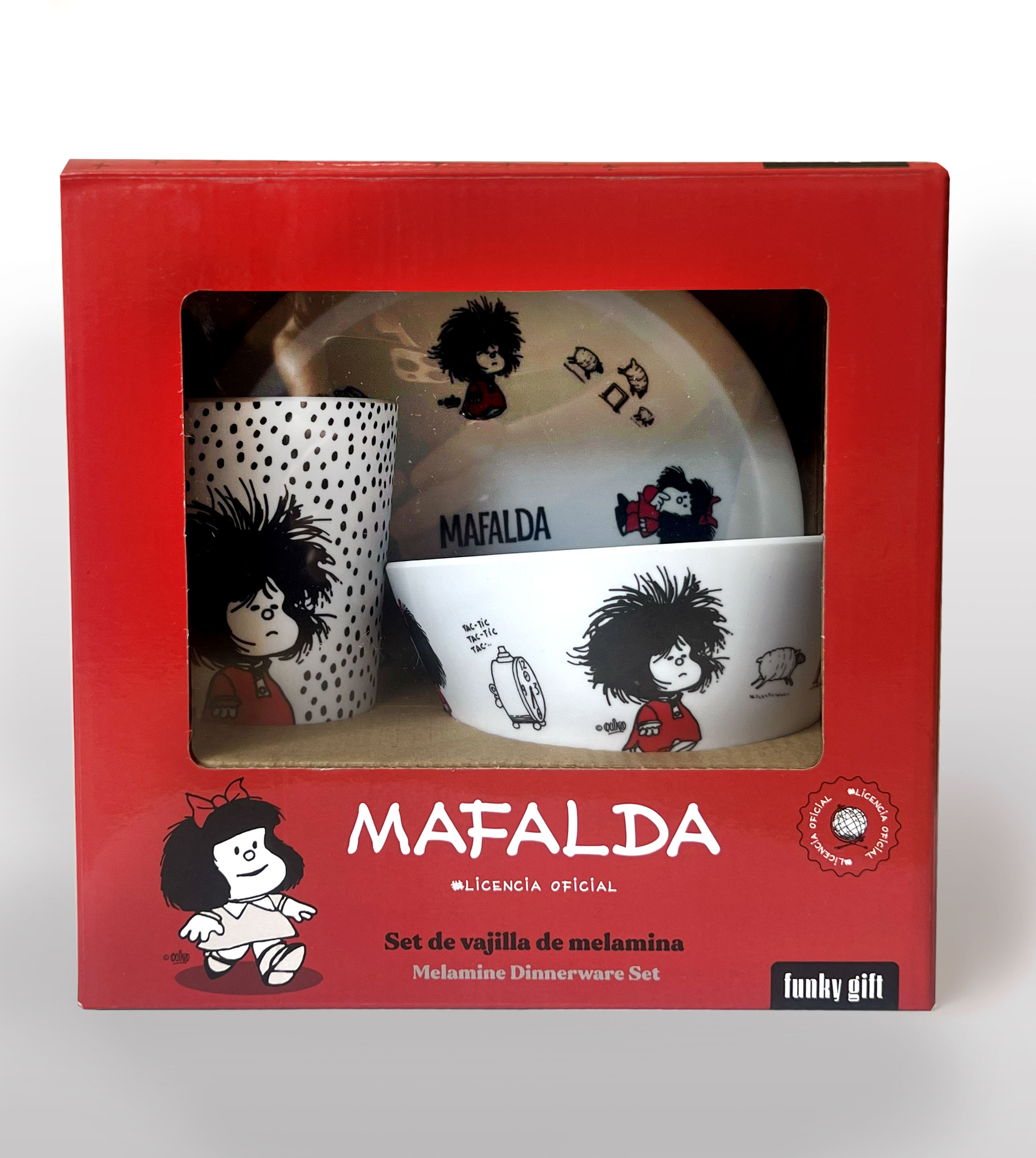 Set de vajilla de melamina Mafalda Despeinada