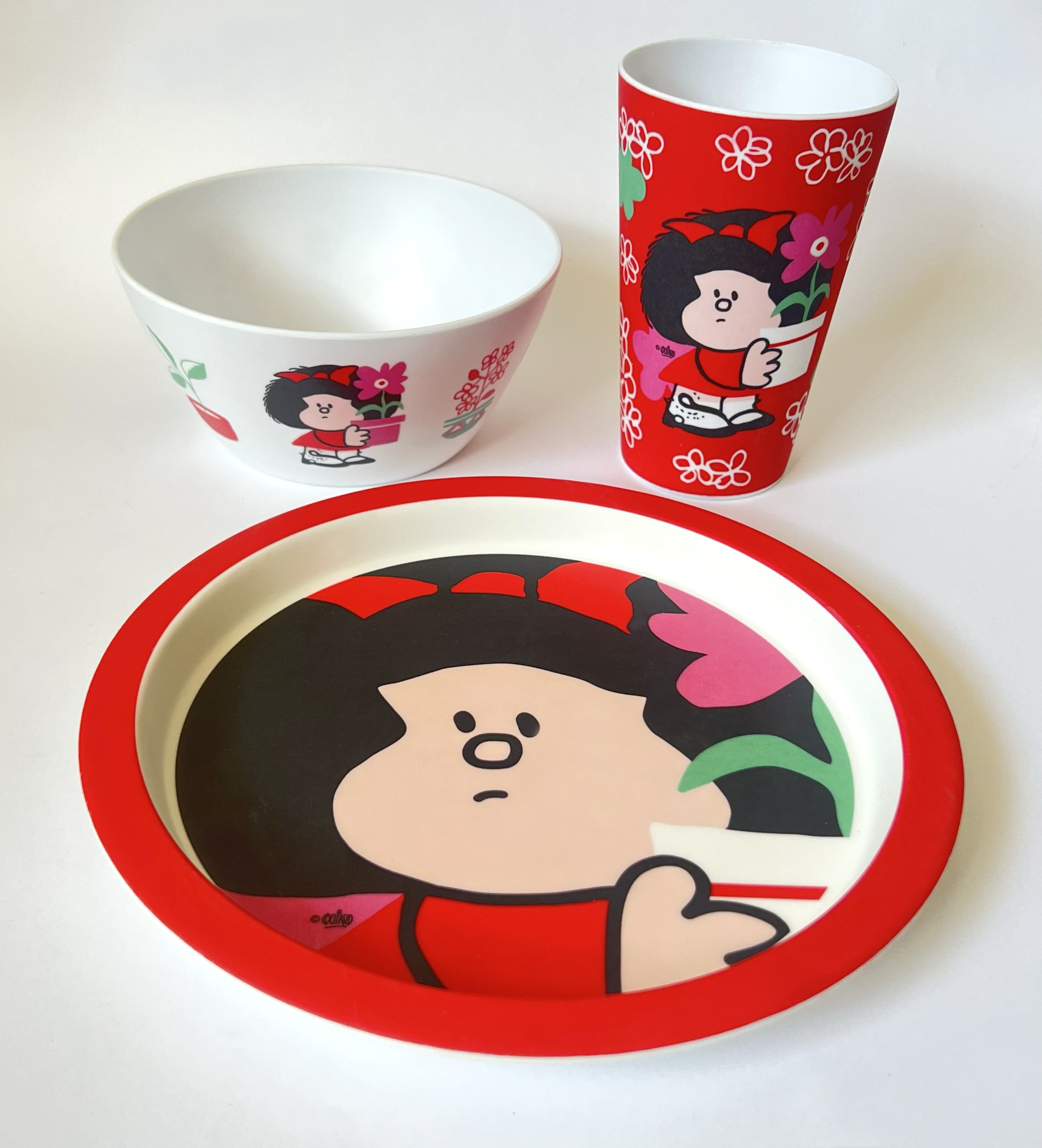 Set de vajilla melamina Mafalda Flores