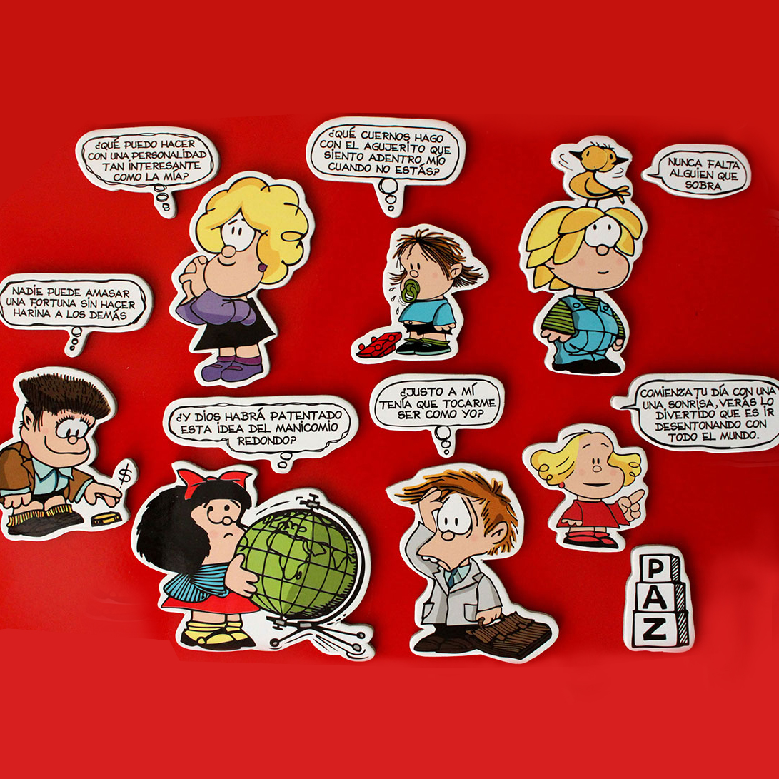 Imanes de Mafalda y personajes