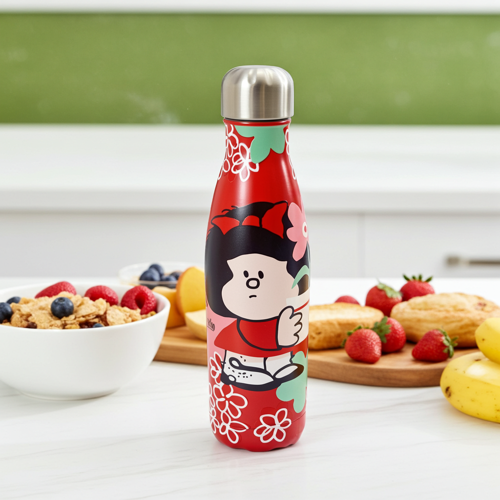 Botella Térmica de Acero Inoxidable de 500ml Mafalda Flores