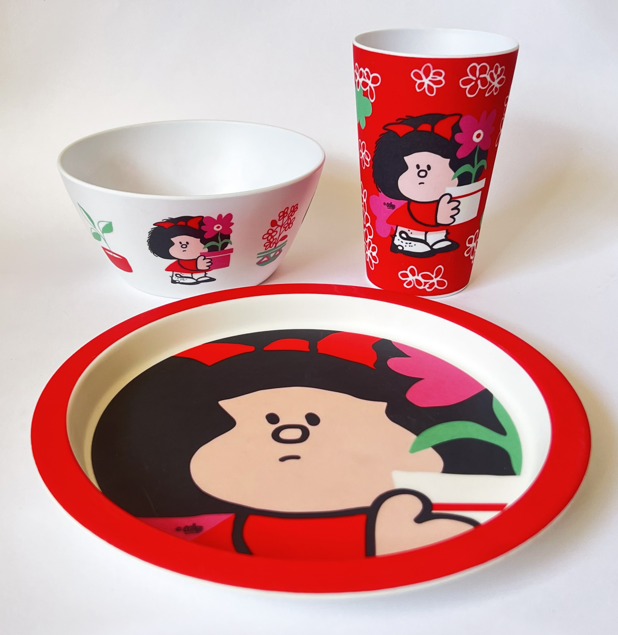 Set de vajilla melamina Mafalda Flores