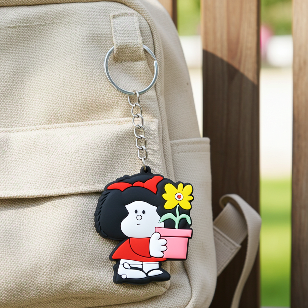 Llavero de goma Mafalda Flor