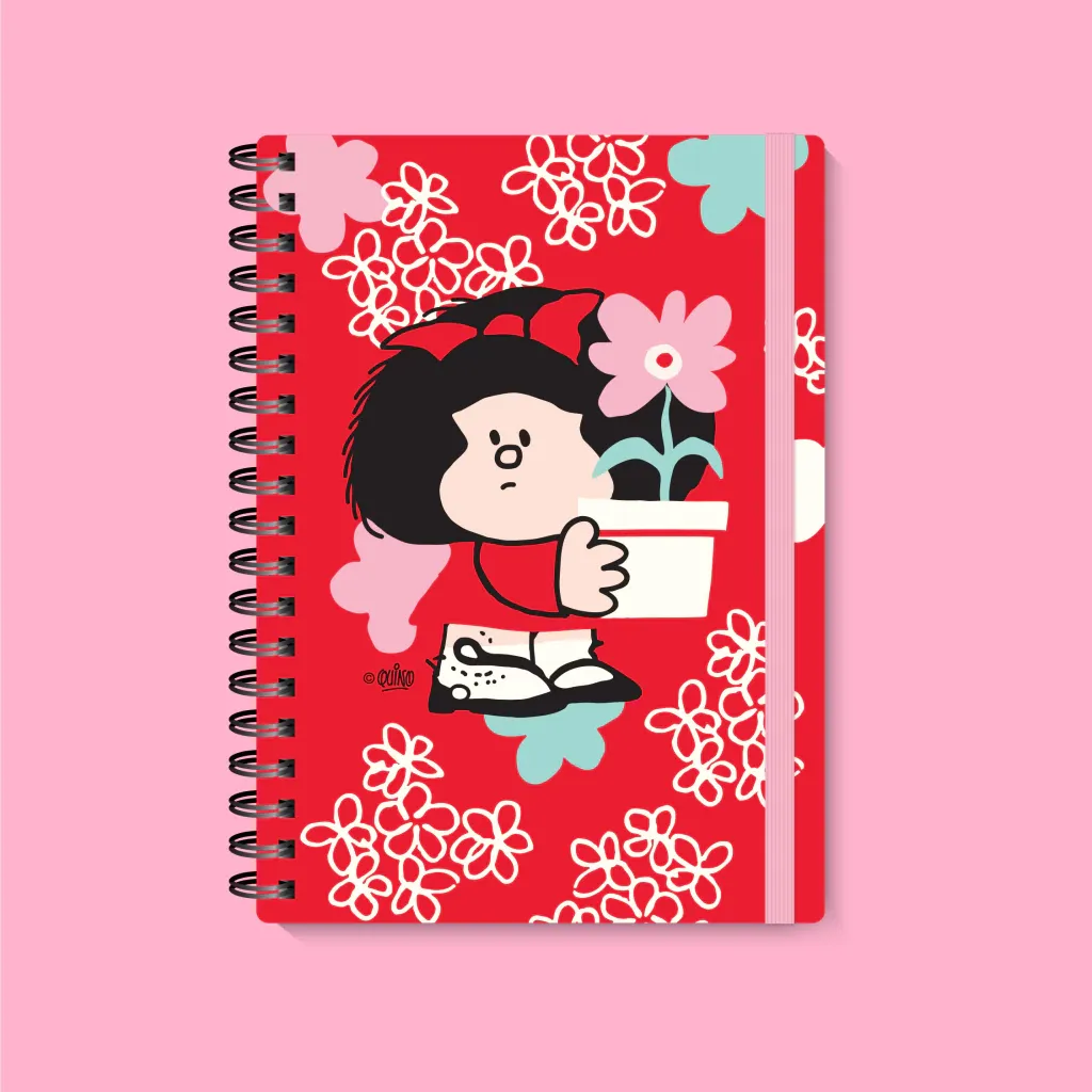 Cuaderno A5 Mafalda flores