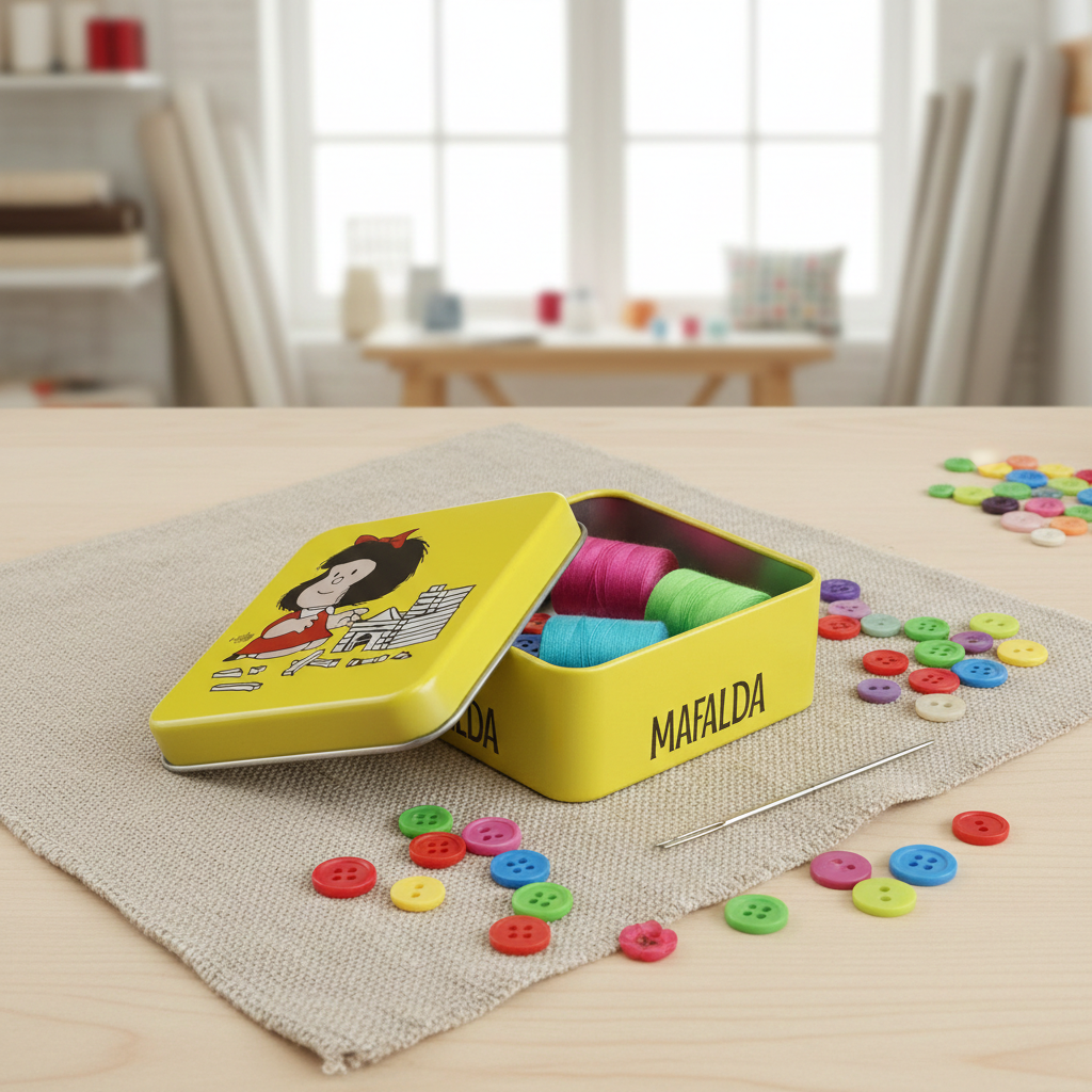 Caja metálica Mafalda amarillo