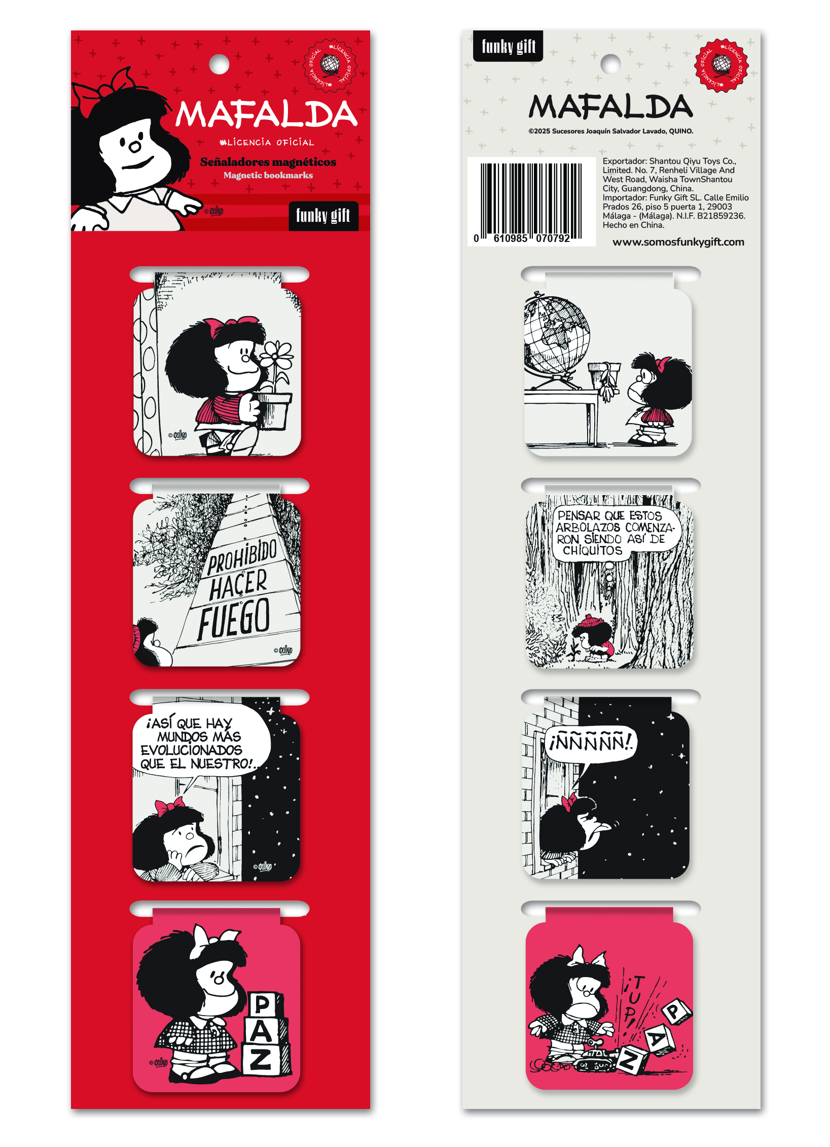 Pack de marcapáginas magnéticos paz