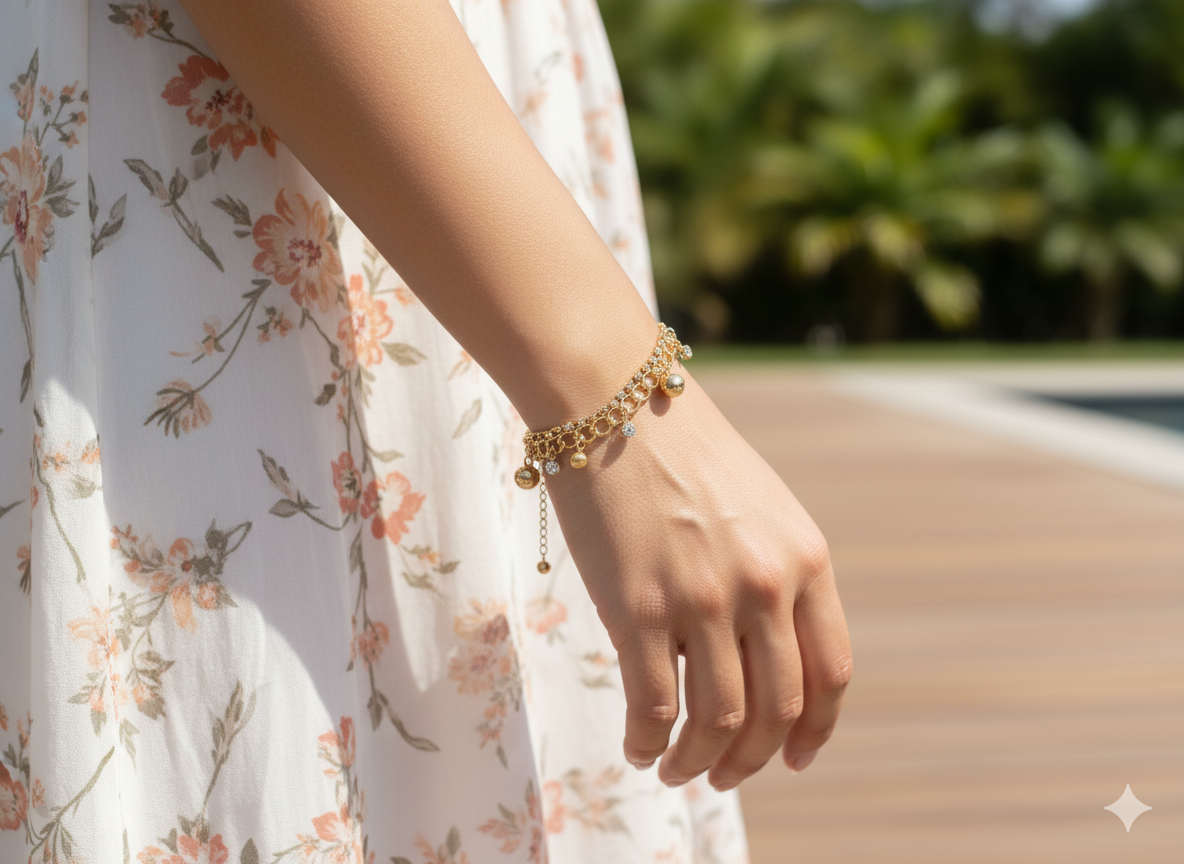 Elegant Gold Beaded Bracelet