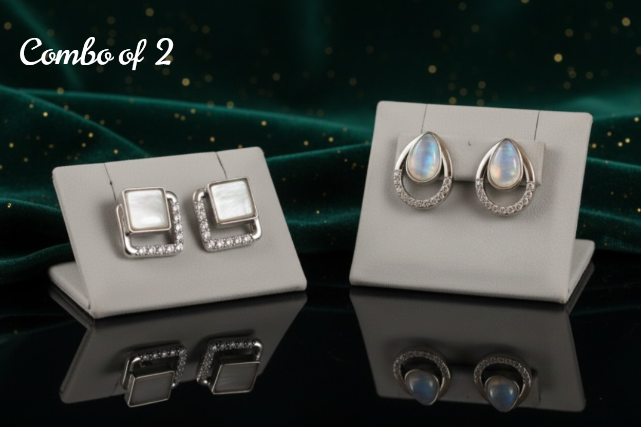 Elegant Diamond cut Earring Combo