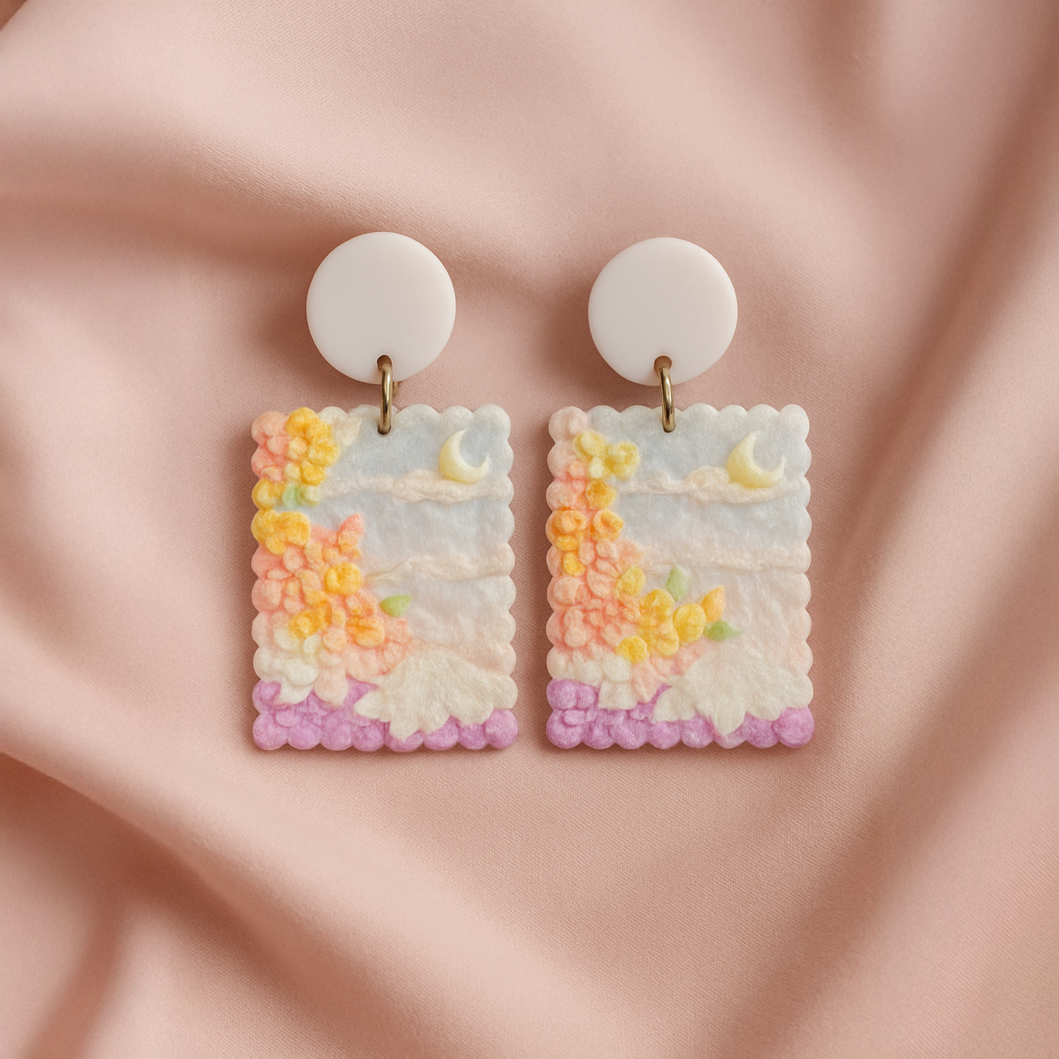 Handmade Pastel Cloud Earrings