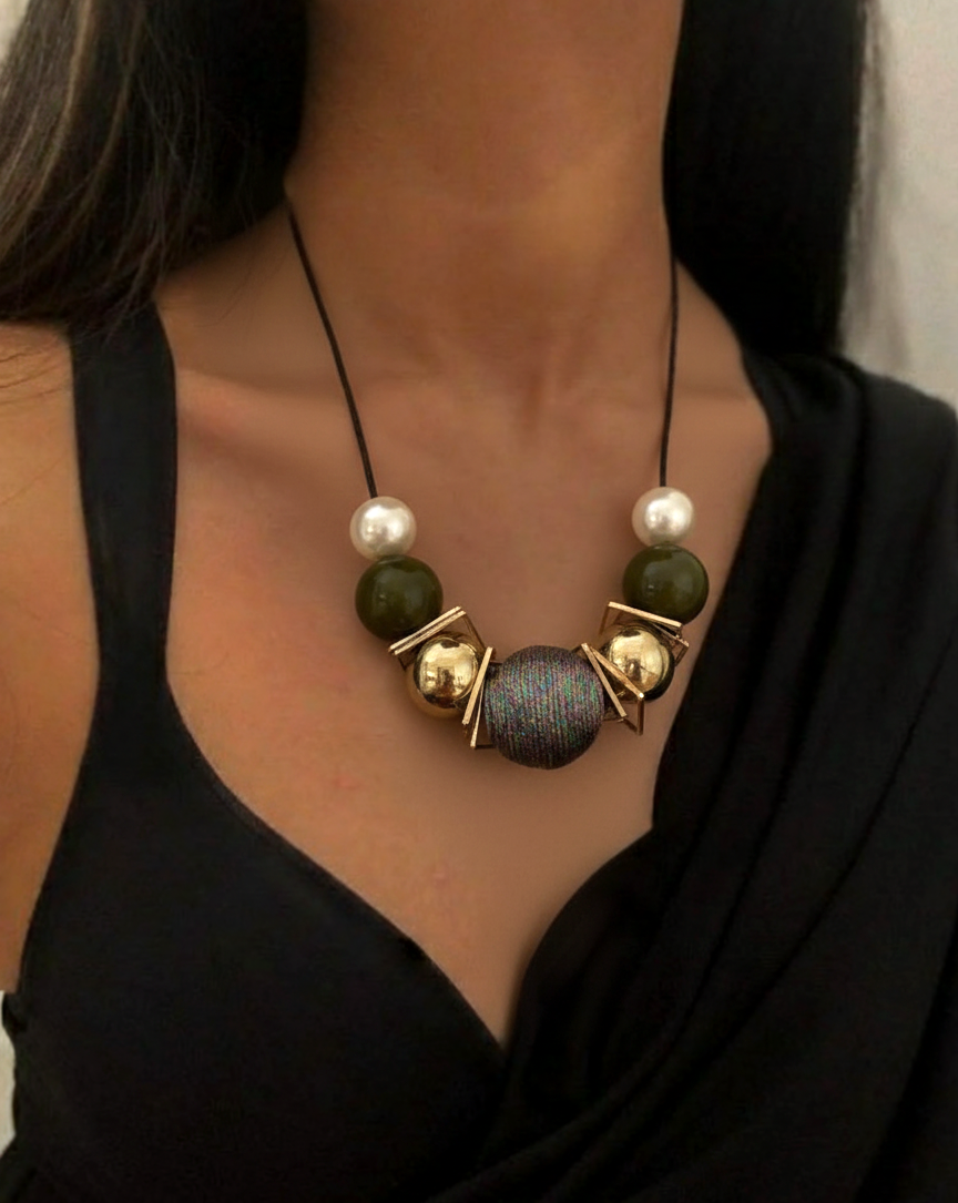 Olive Aura Boho Luxe Necklace