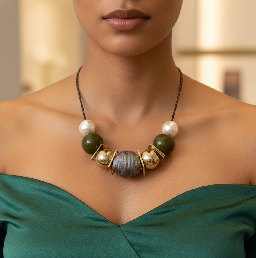 Olive Aura Boho Luxe Necklace