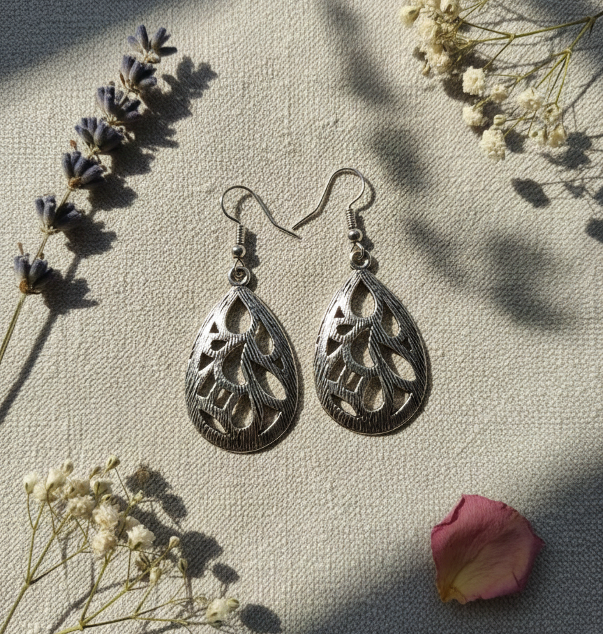 Silver Butterfly wings Earrings