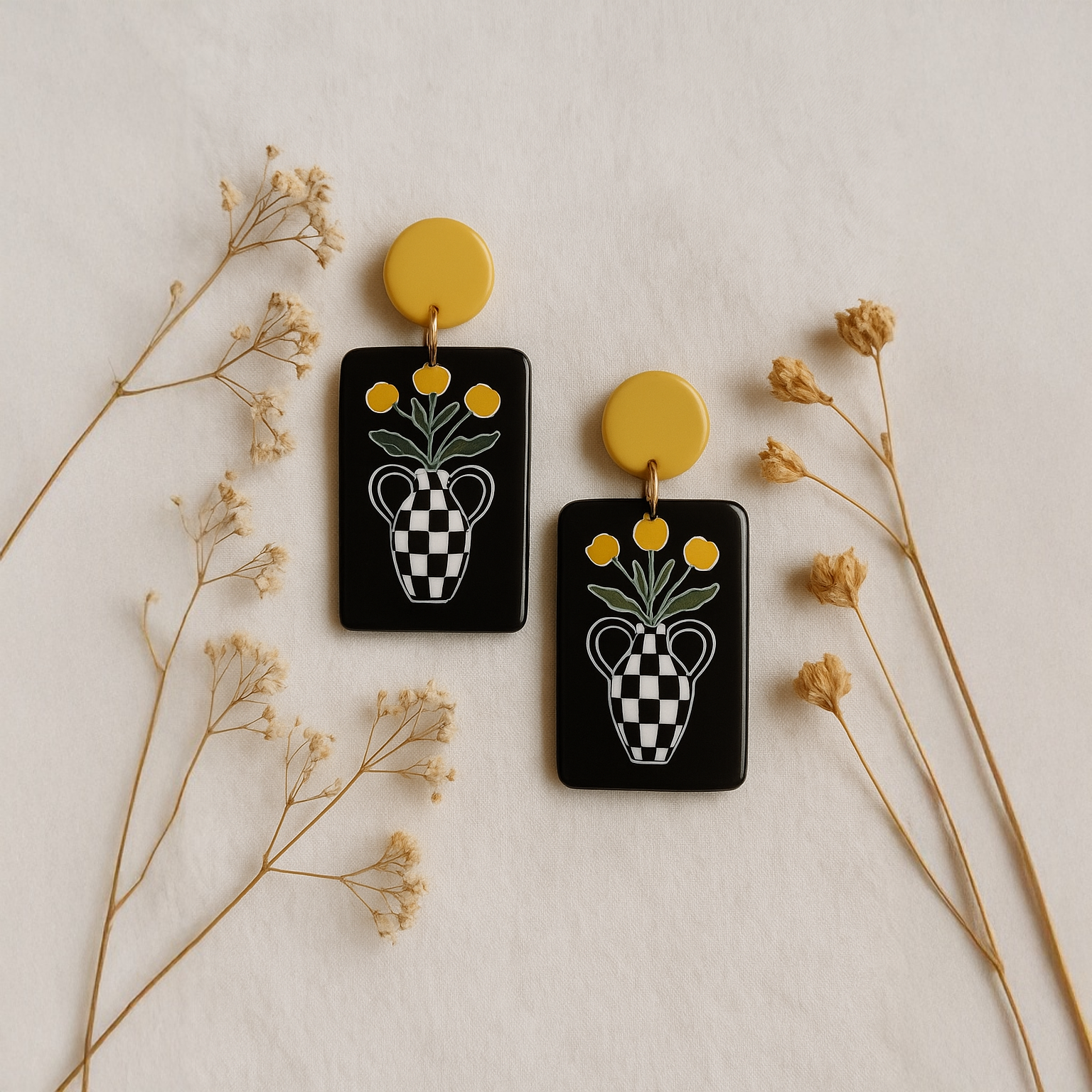 Handmade Vase Motif Earrings