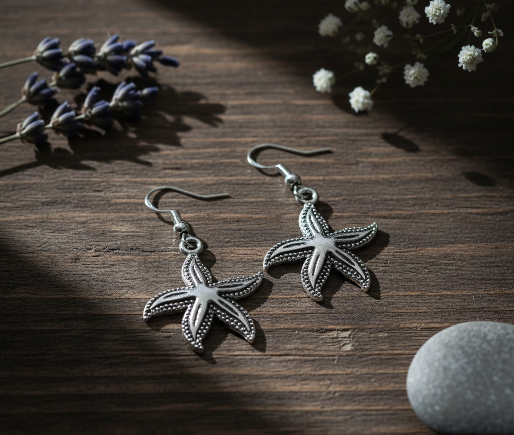 Silver Starfish Earrings