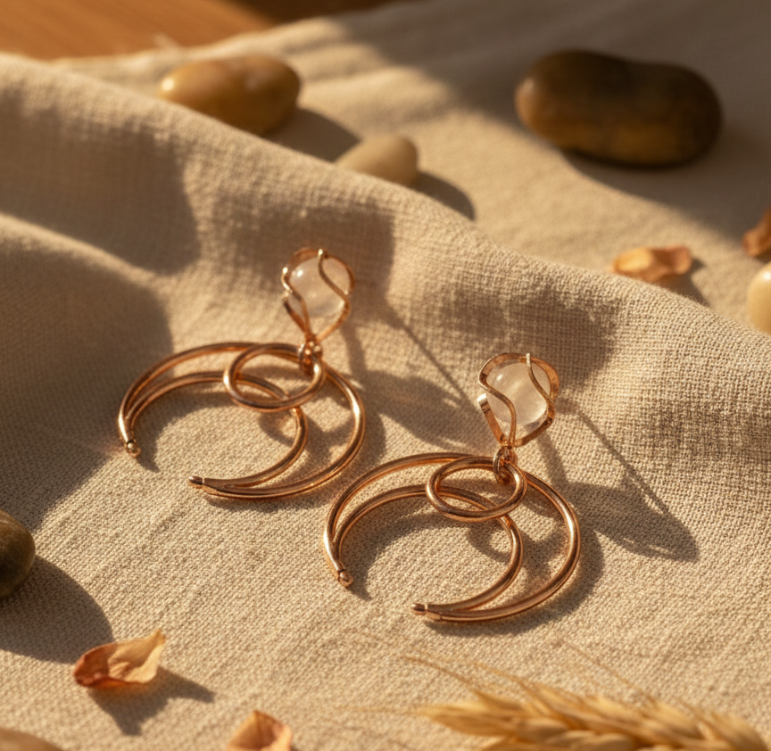 Golden Half Moon Earrings 