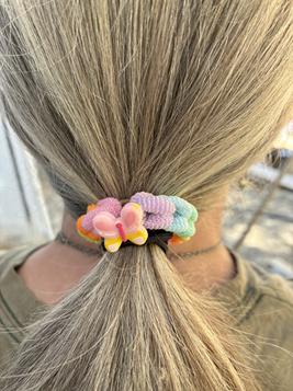 Ponytail Hair Tie Cover w/Charm