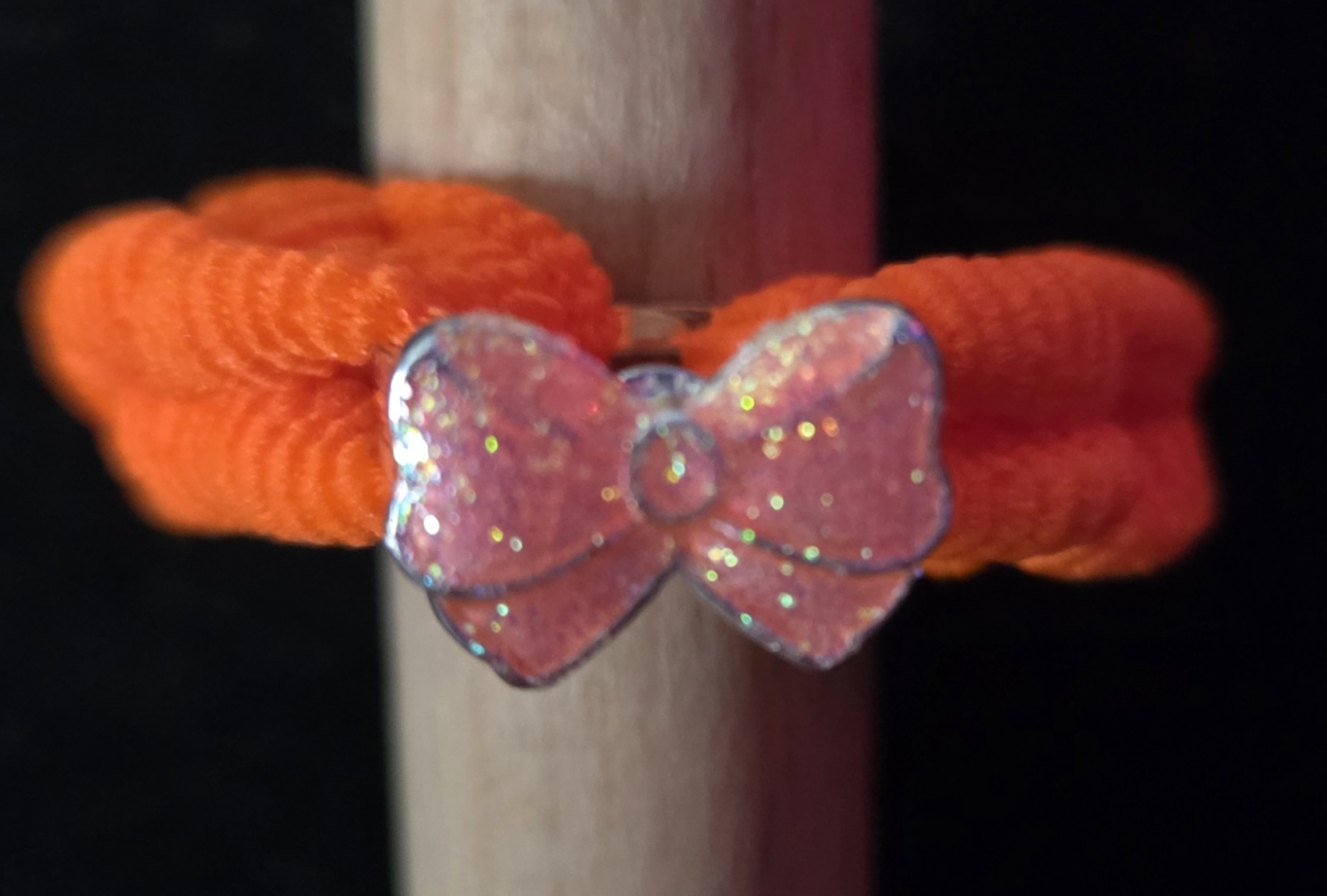 Ponytail Hair Tie Cover w/Charm