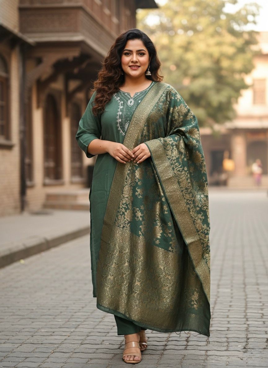 Elegant Green Ethnic Suit