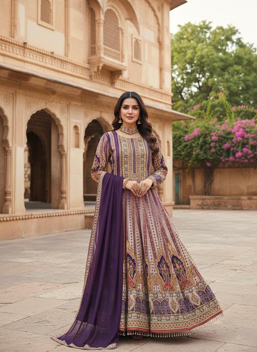 Embroidered Anarkali Dress