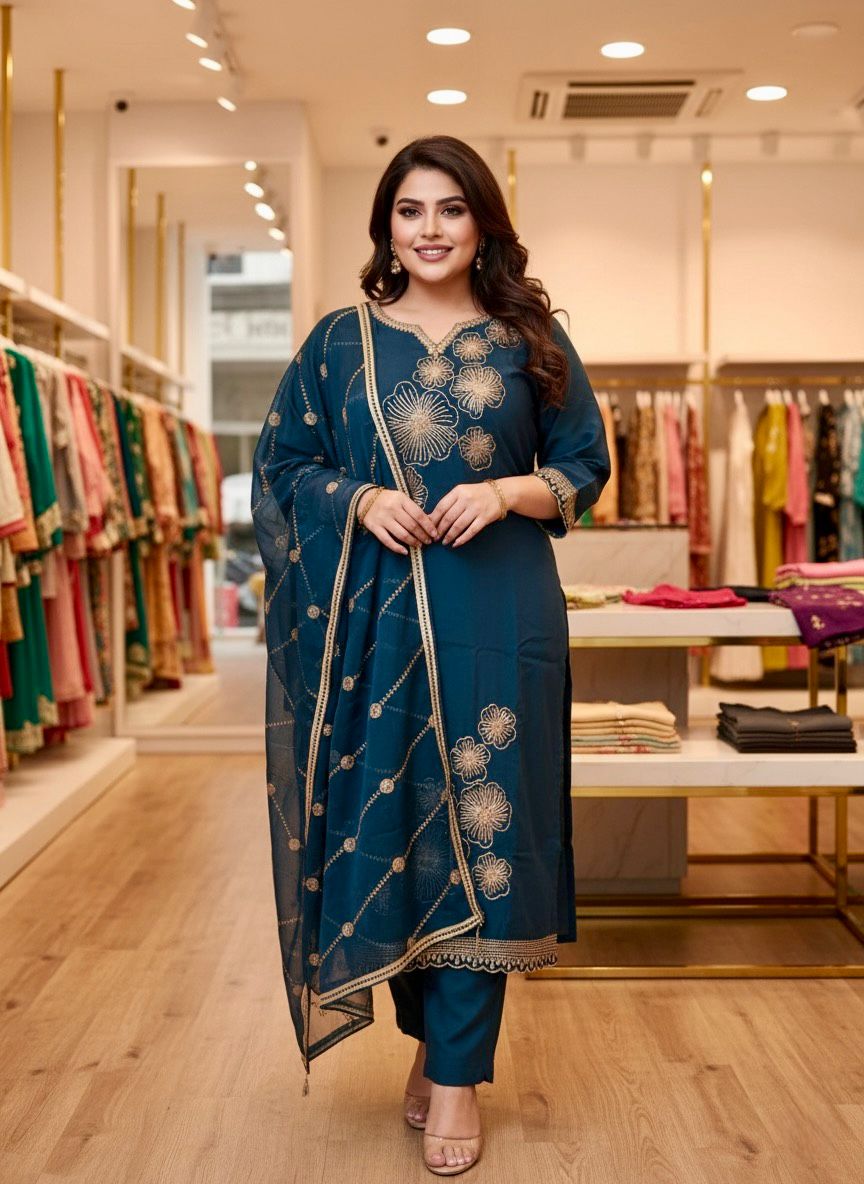 Embroidered Blue Salwar Kameez