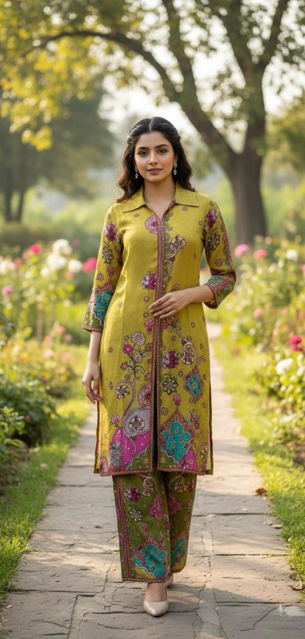 Crepe Silk Lawn Palazzo Set