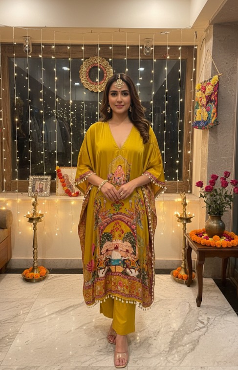 Crepe Silk Kaftan Set