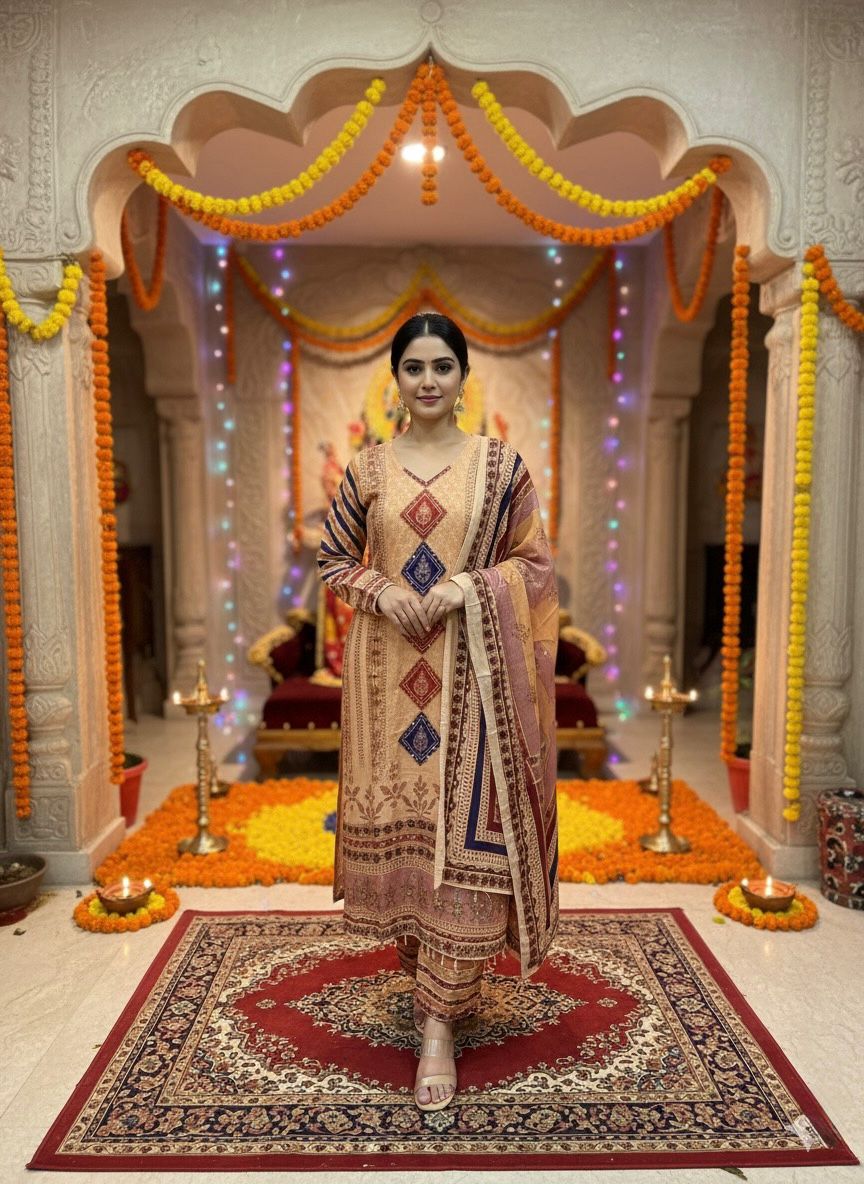 Traditional Festive Rayon Kurta Set