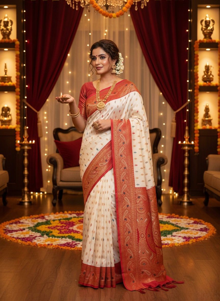Katan Silk embroidery Saree