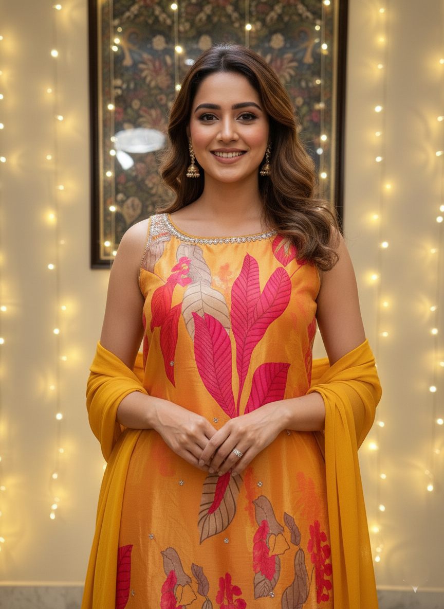 Festive Shorti Kurti Palazzo Set