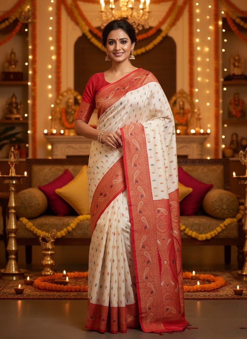 Katan Silk embroidery Saree