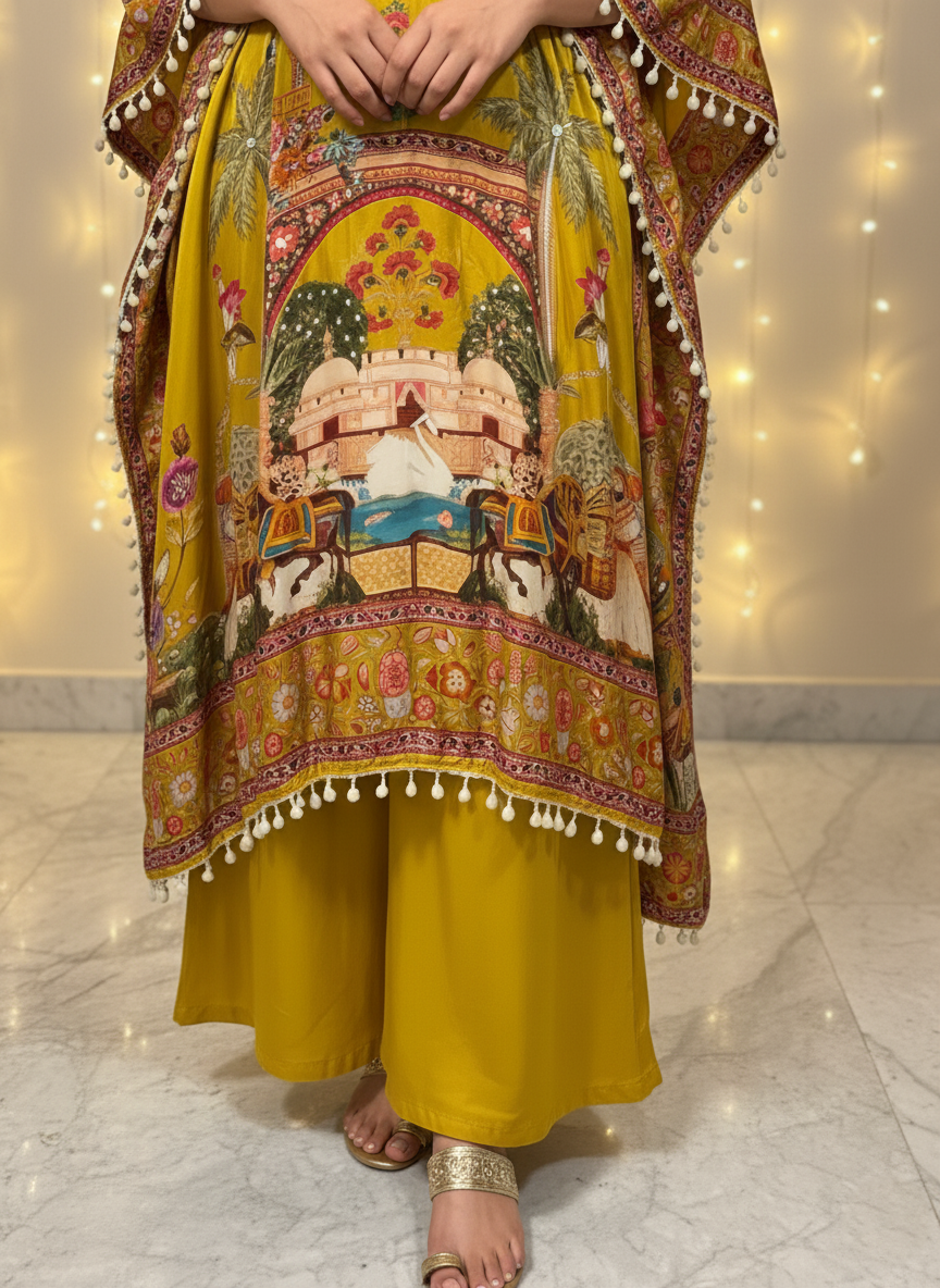 Crepe Silk Kaftan Set