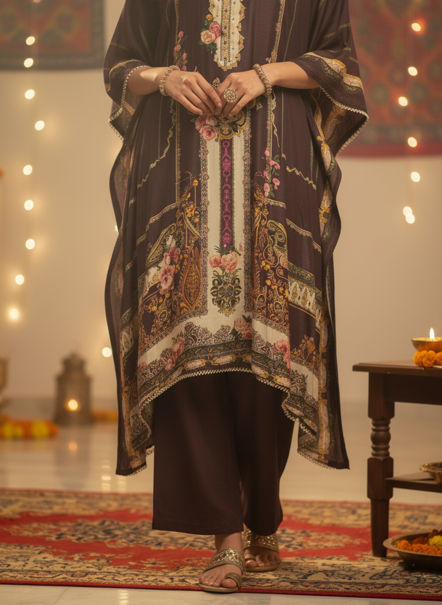 Embroidered Kaftan Set