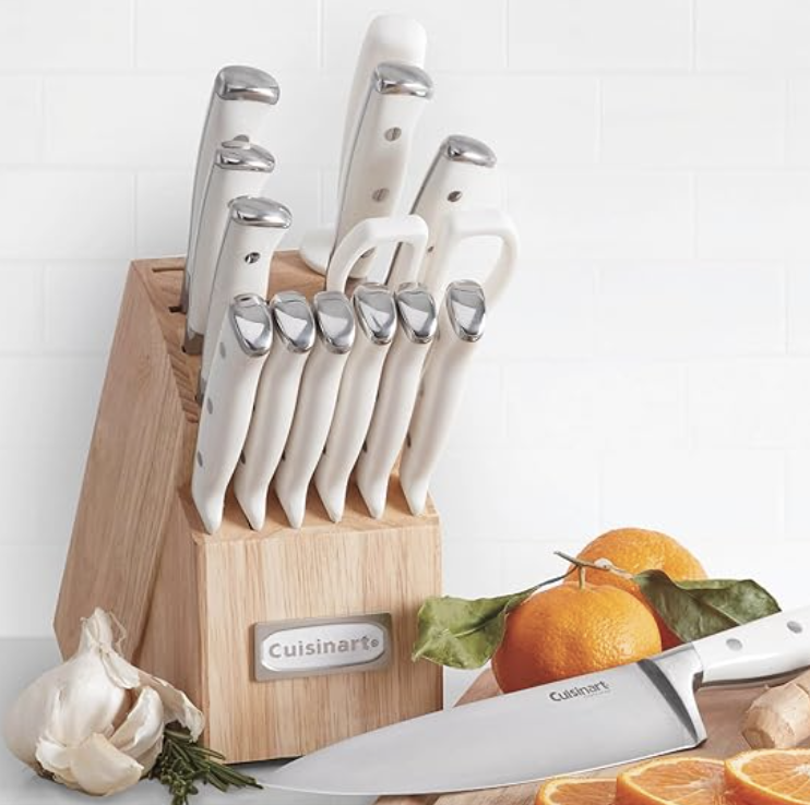 Cuisinart White 12-Piece Knife Set with Block