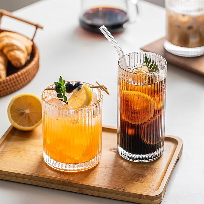 Ribbed Glassware - Set of 12