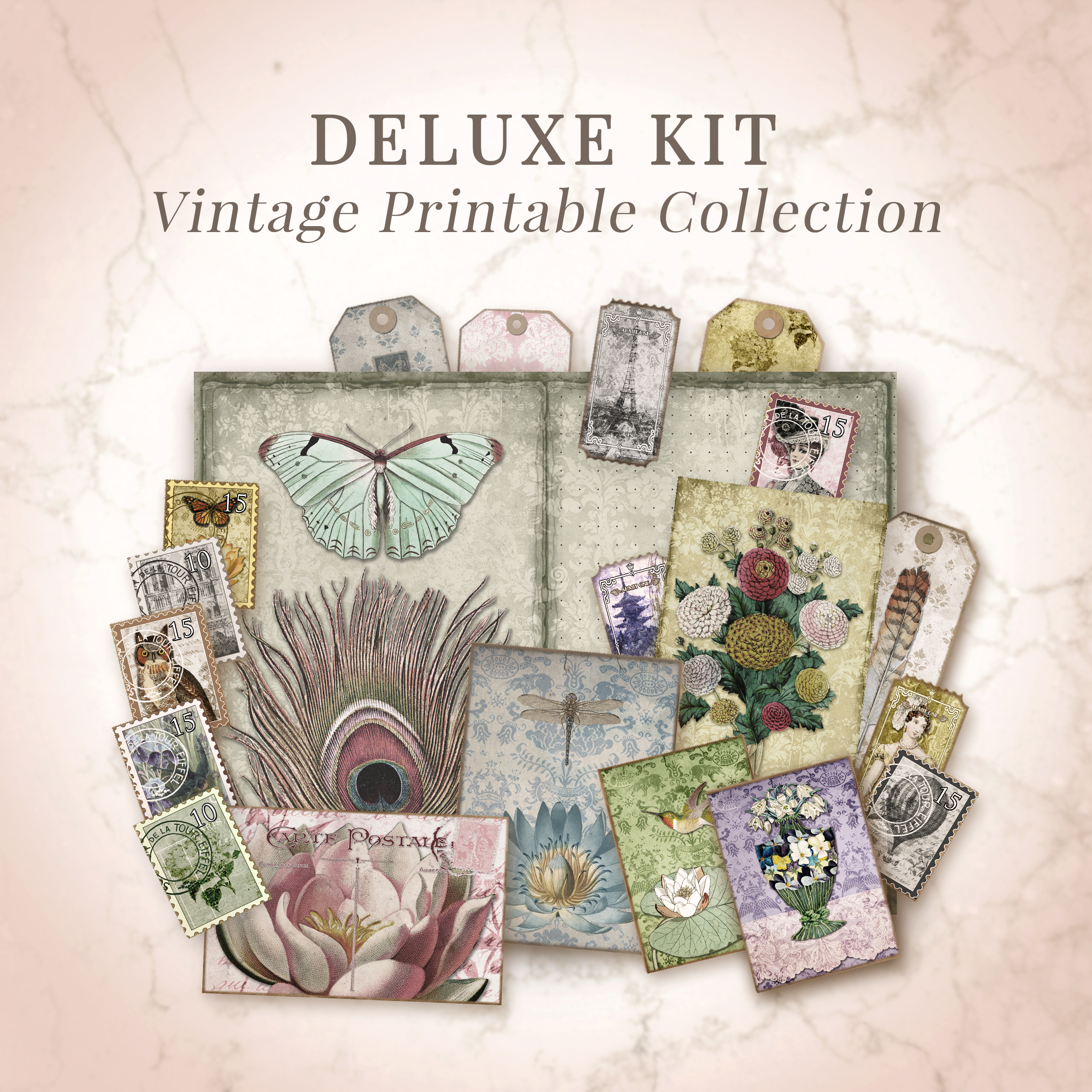 Shabby Chic Printable Junk Journal Bundle – Vintage Collection