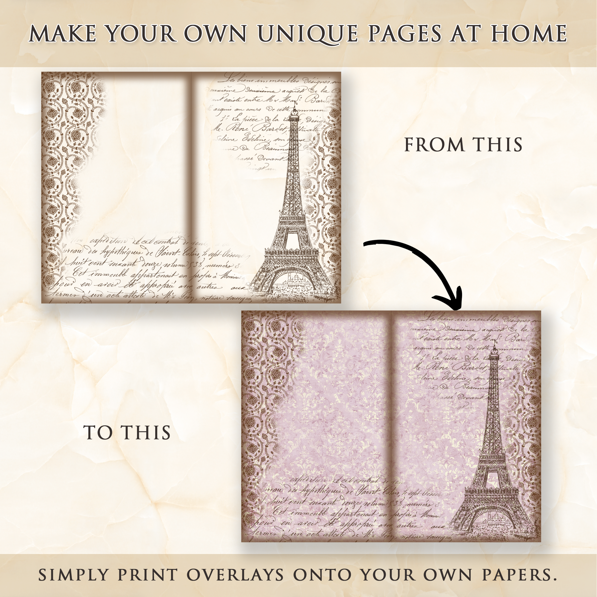 Vintage Overlay Printable Journal Kit