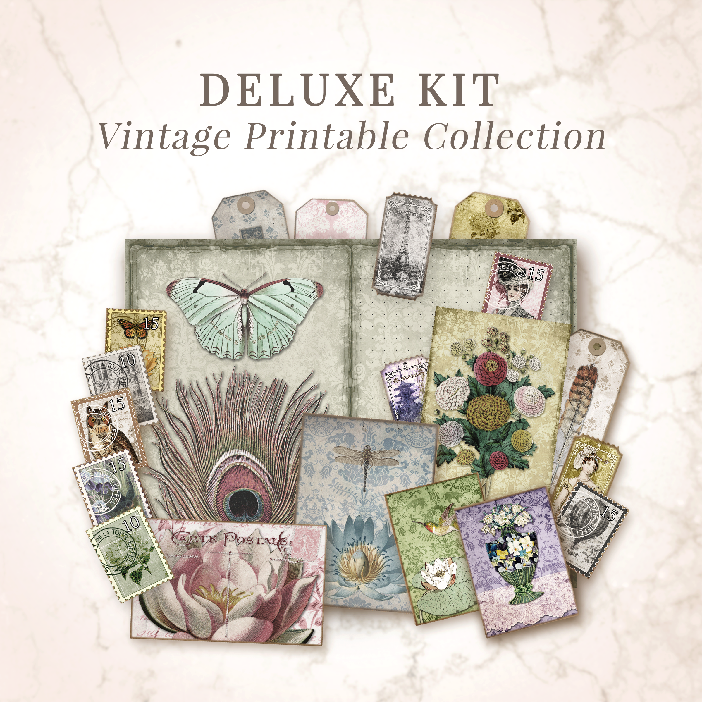 Shabby Chic Printable Junk Journal Bundle – Vintage Collection