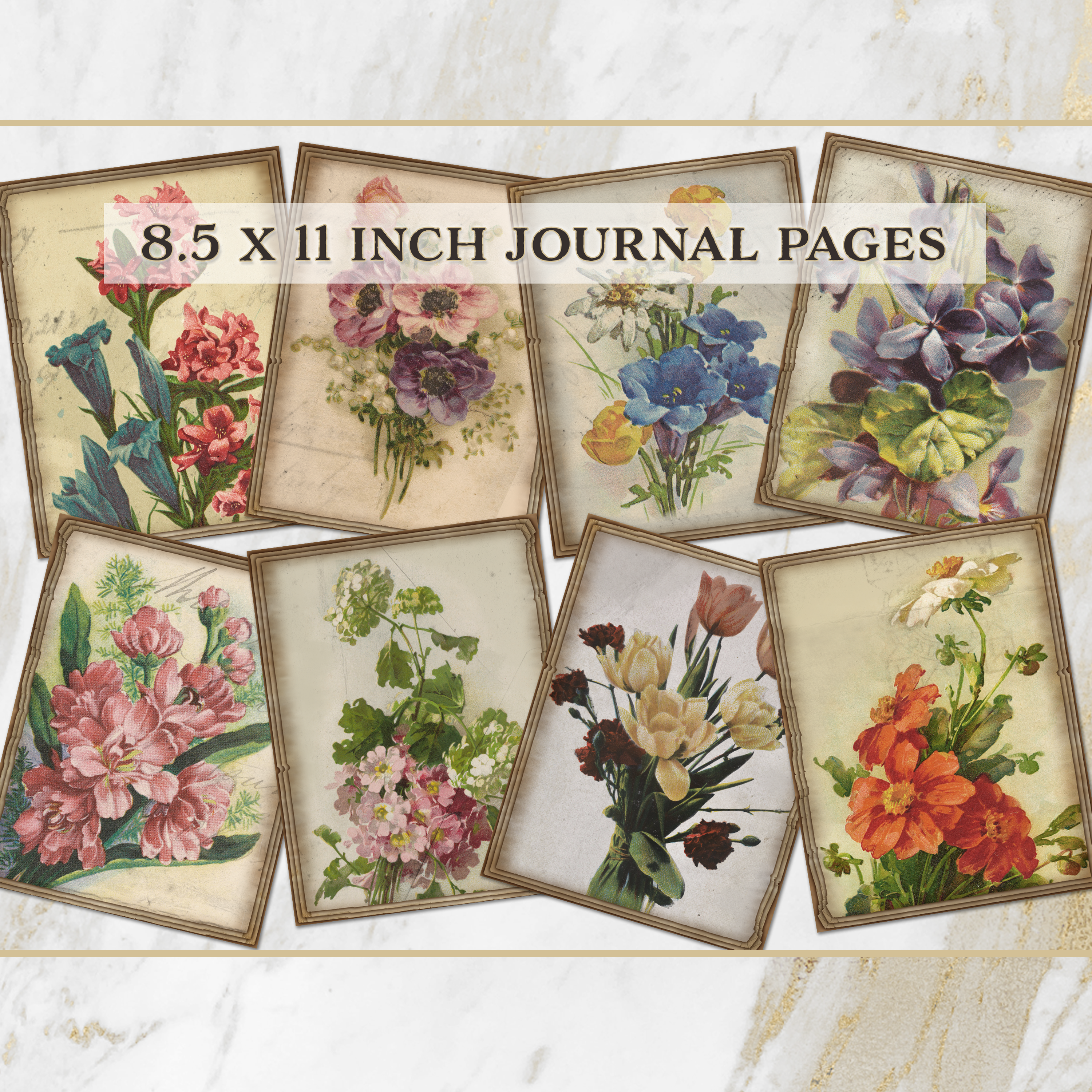 Les Fleurs du Souvenir Printable Vintage Floral Journal Kit