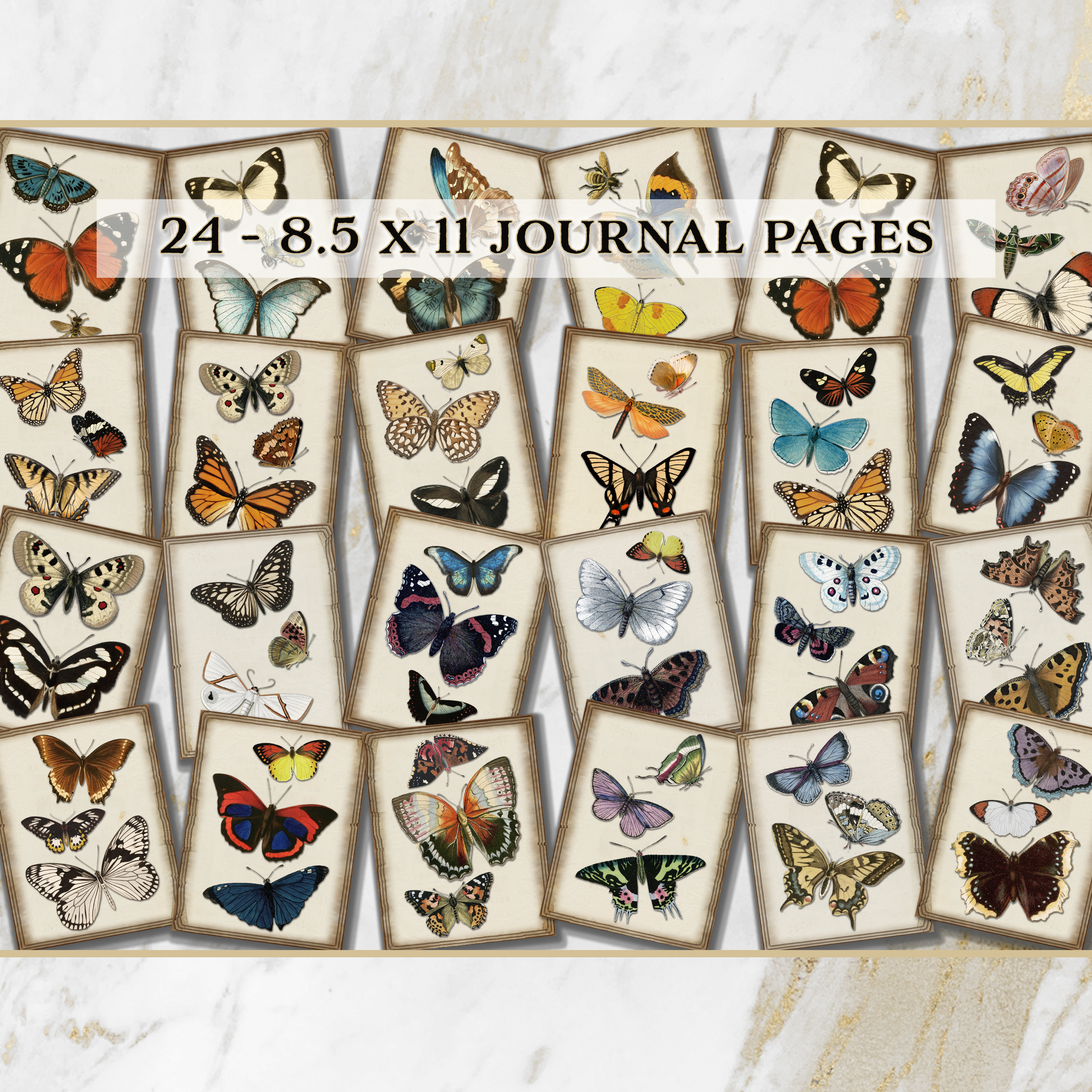 Ailes du Souvenir Printable Vintage Butterfly Journal Kit