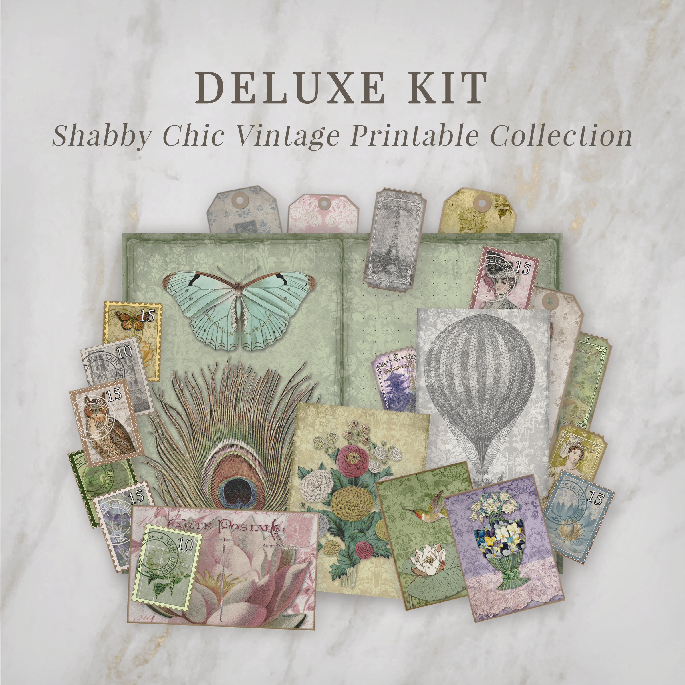 Shabby Chic Printable Junk Journal Bundle – Vintage Collection