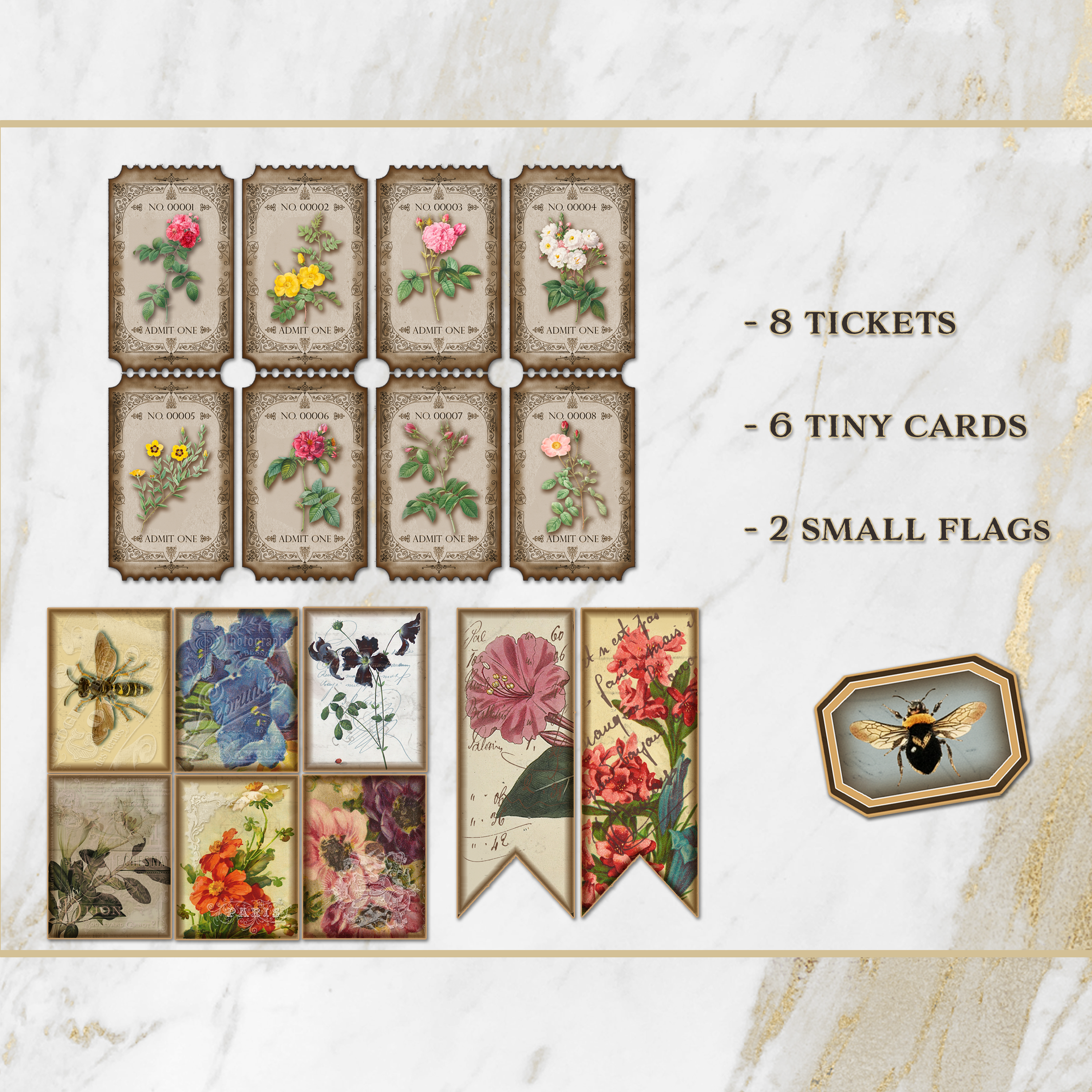 Ephemera des Fleurs Printable Floral Ephemera Pack Vol. 1