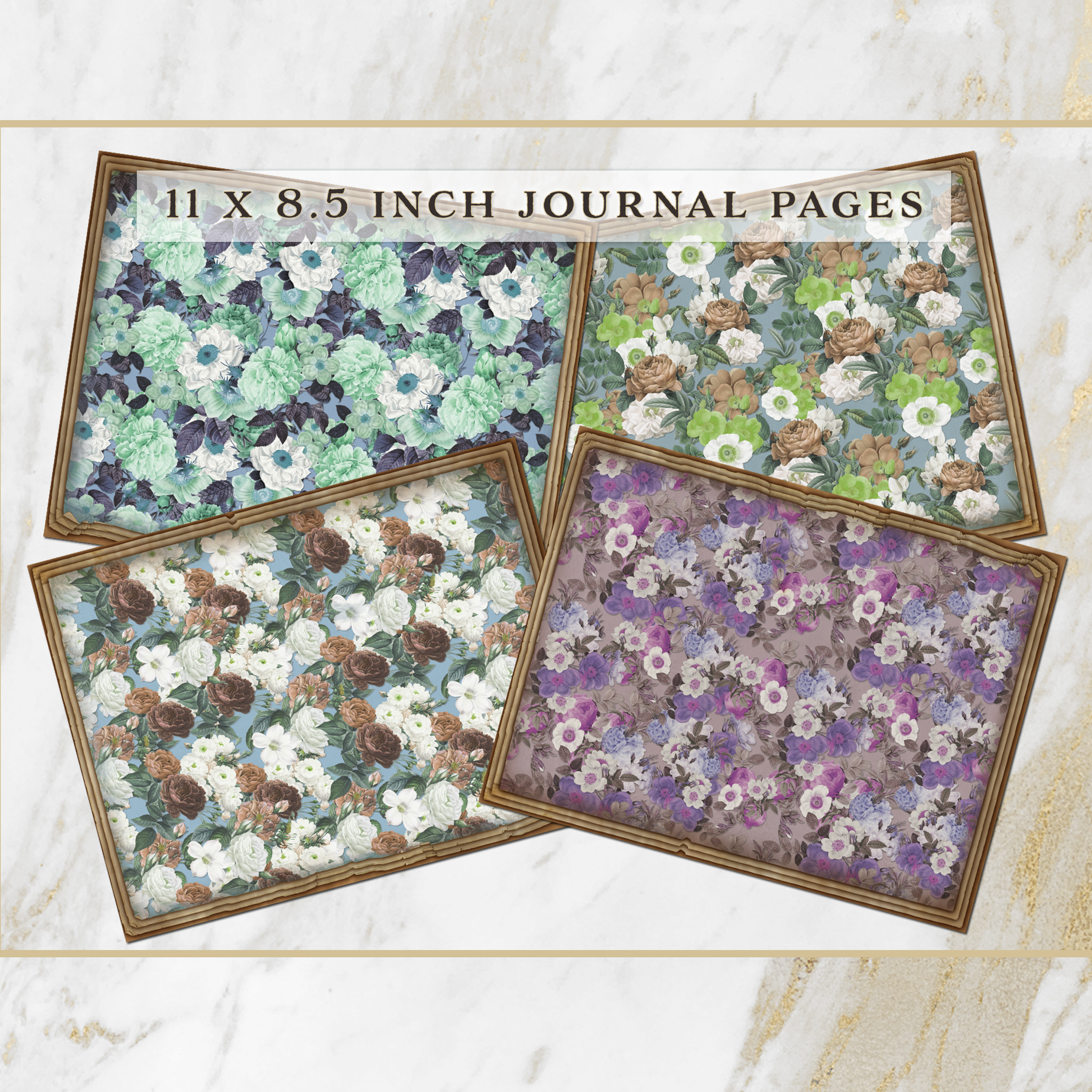 Les Fleurs du Souvenir Printable Vintage Floral Patterns Pack