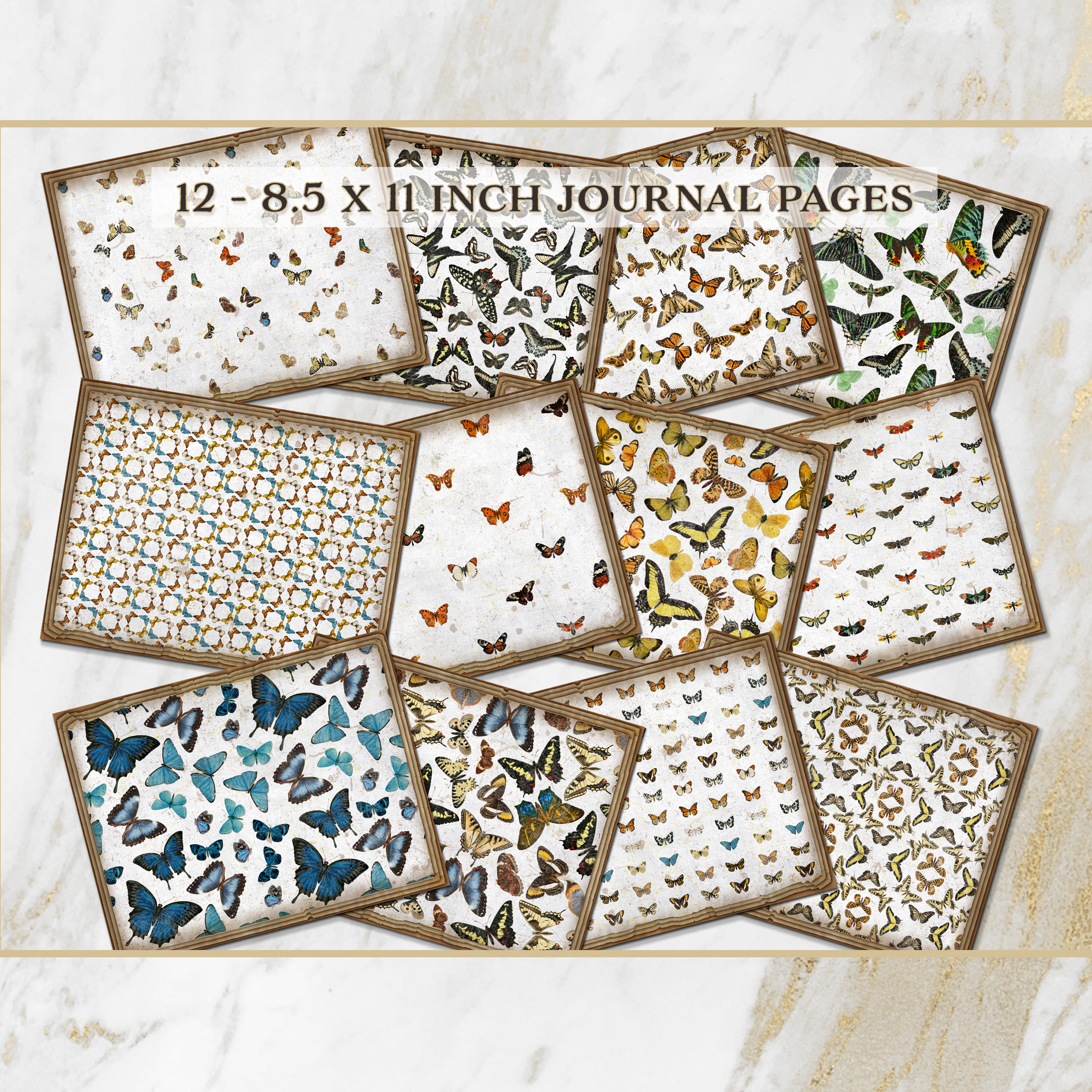 Les Ailes du Souvenir Printable Butterfly Pattern Papers