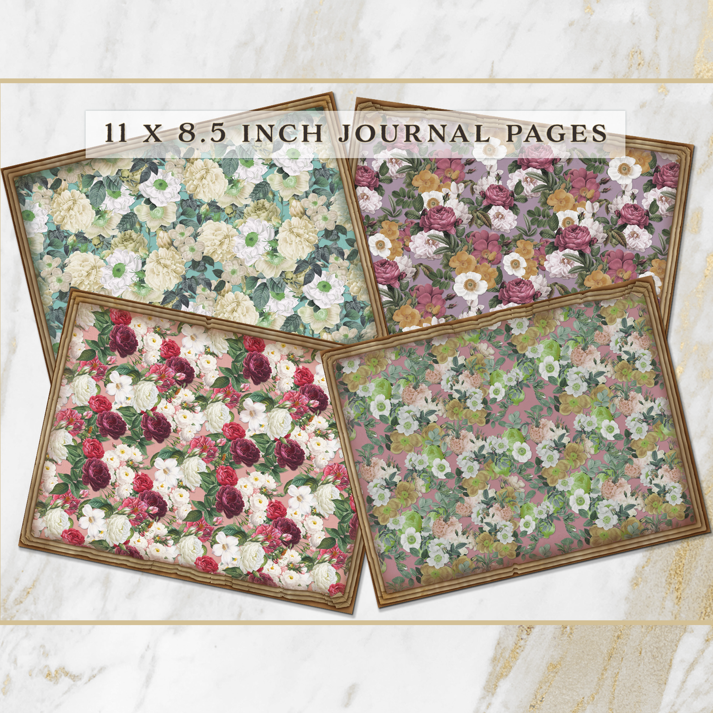 Les Fleurs du Souvenir Printable Vintage Floral Patterns Pack