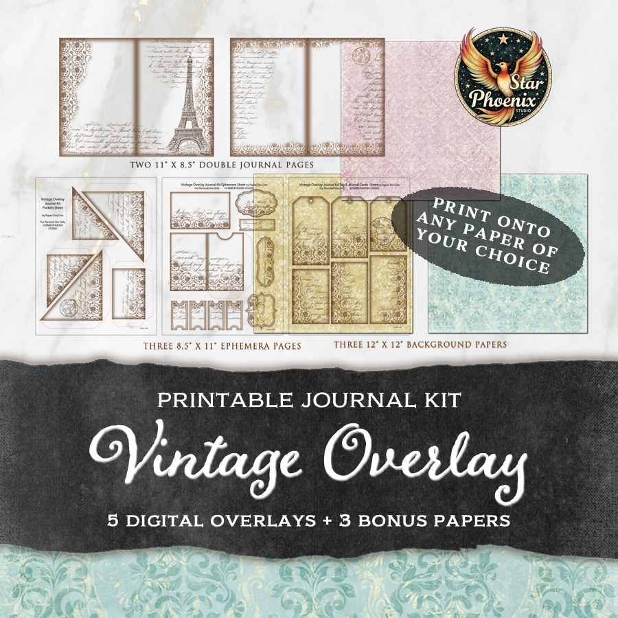 Vintage Overlay Printable Journal Kit