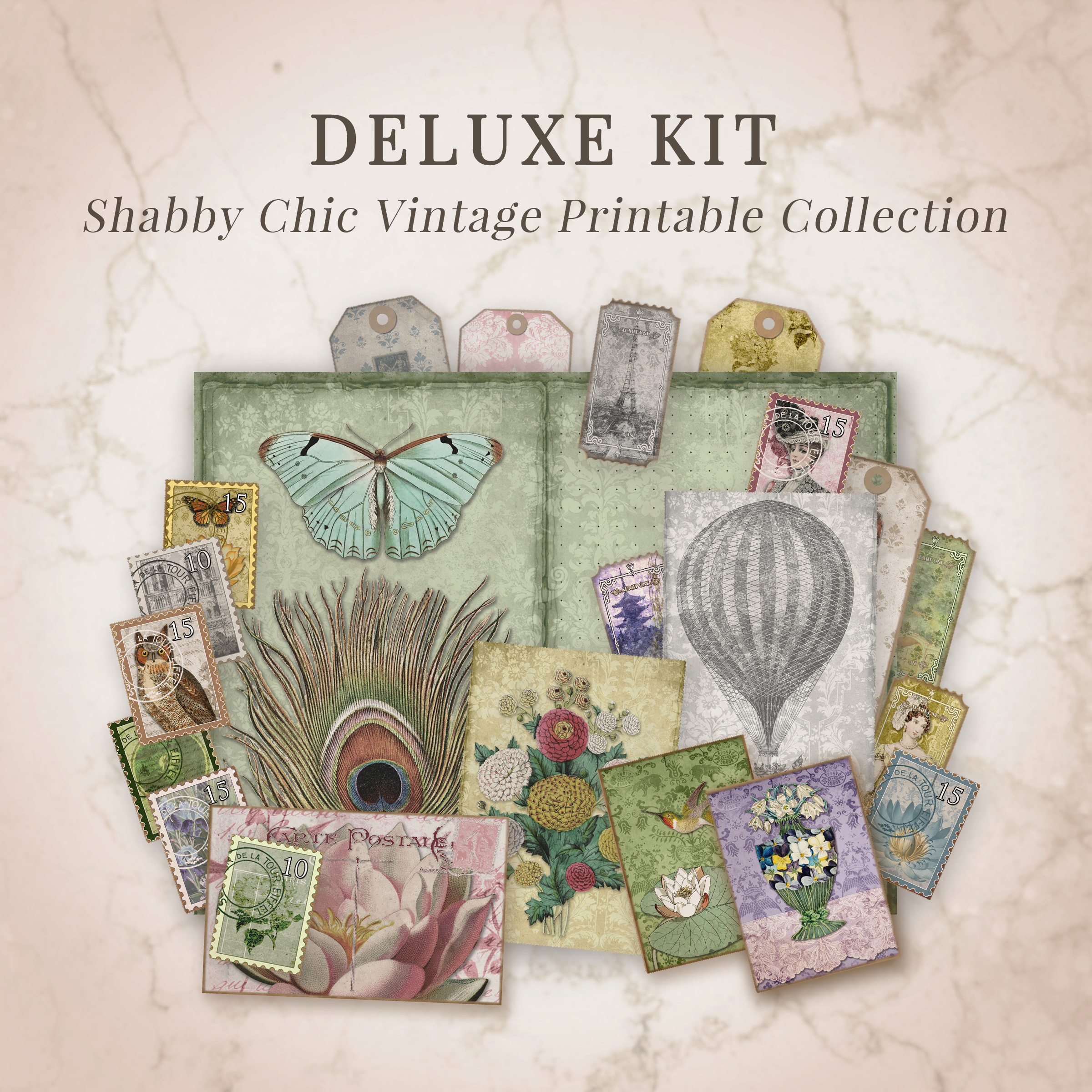 Shabby Chic Printable Junk Journal Bundle – Vintage Collection