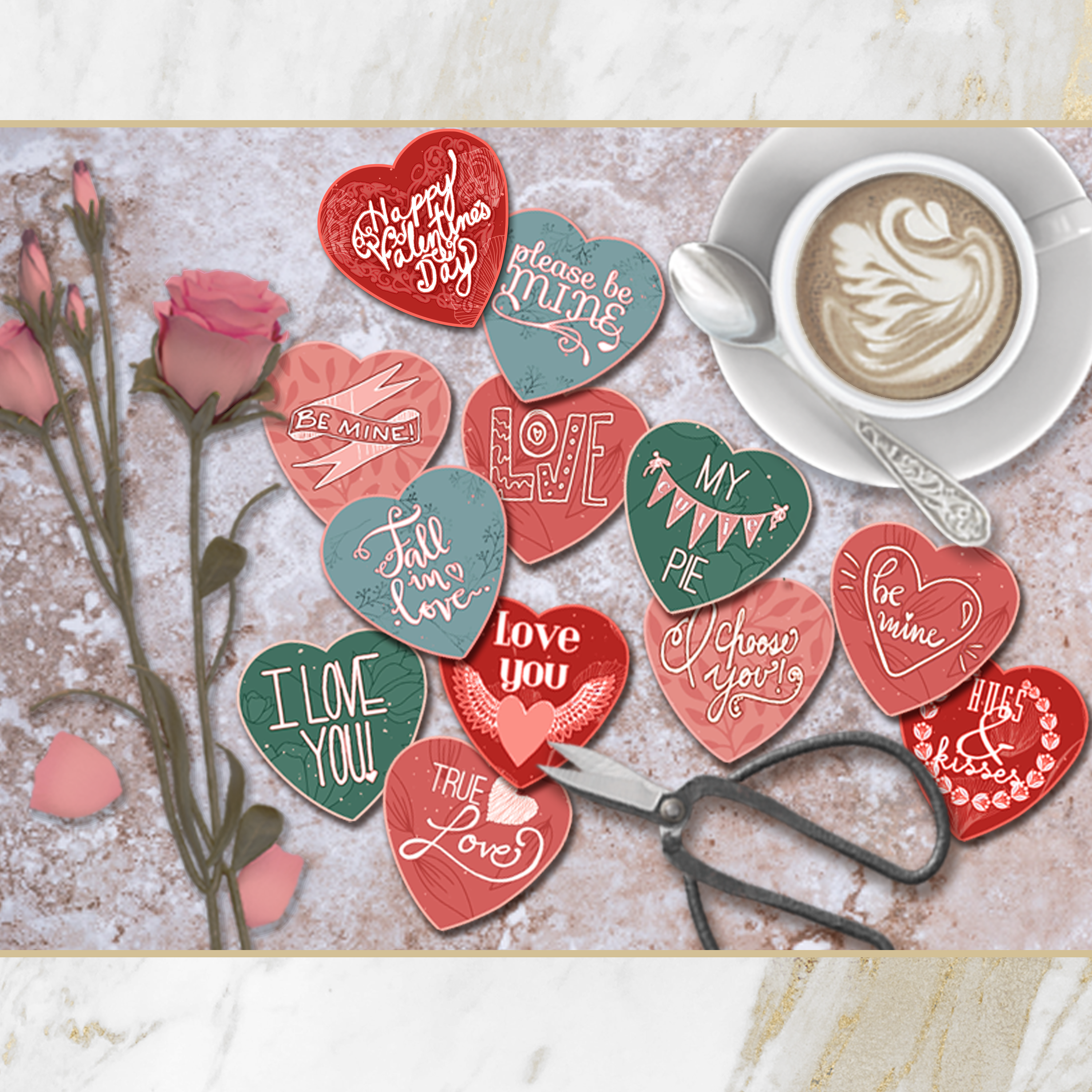 Heart to Heart Printable Fussy Cuts – Vintage Ephemera