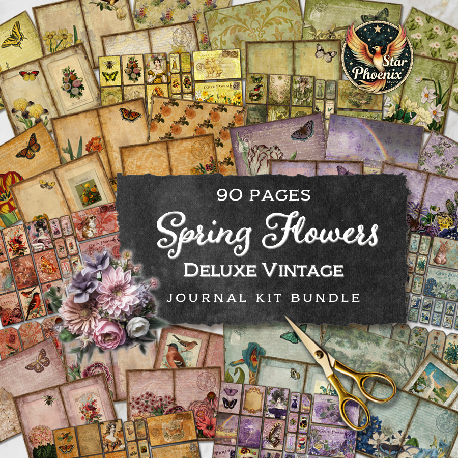 Spring Flowers Deluxe  Vintage Journal Kit