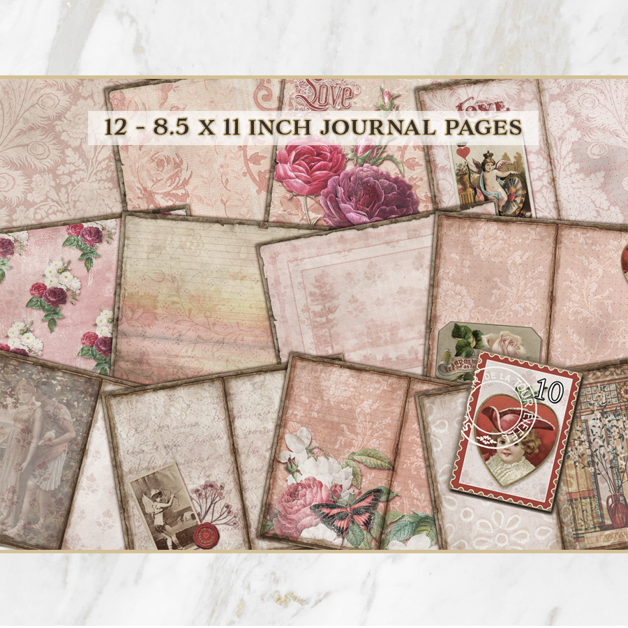 Vintage Valentine Cupid’s Keepsake Printable Journal Kit