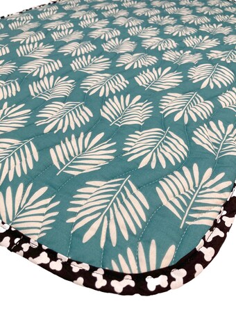 Palm Leaf Pattern Quilted Dog Blanket or Cat Blanket